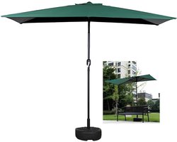 Halve Parasol - Muurparasol Balkonparasol - Terras Zomerklaar Maken - Zijwaarts Plaatsbaar Ontwerp - 200x100 cm - Groen