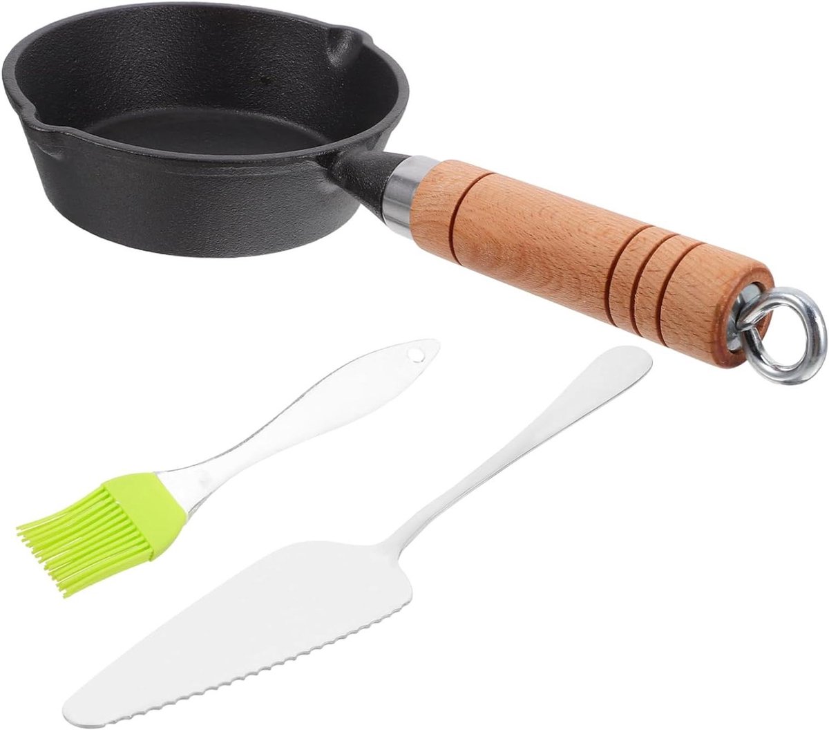 Mini Koekenpan - Omelet Pan Ronde Bakplaat - Ontbijt Bakken - Anti-Aanbaklaag - 30x14x5 cm - Zwart
