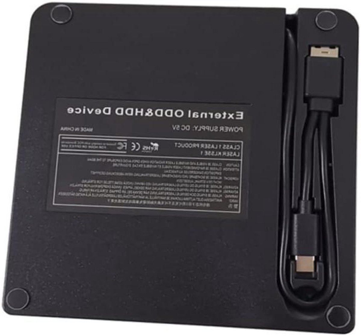 Externe DVD Brander - USB CD ROM - Data Back-up - Sterke Foutcorrectie - 14 x 14 x 1.6 cm