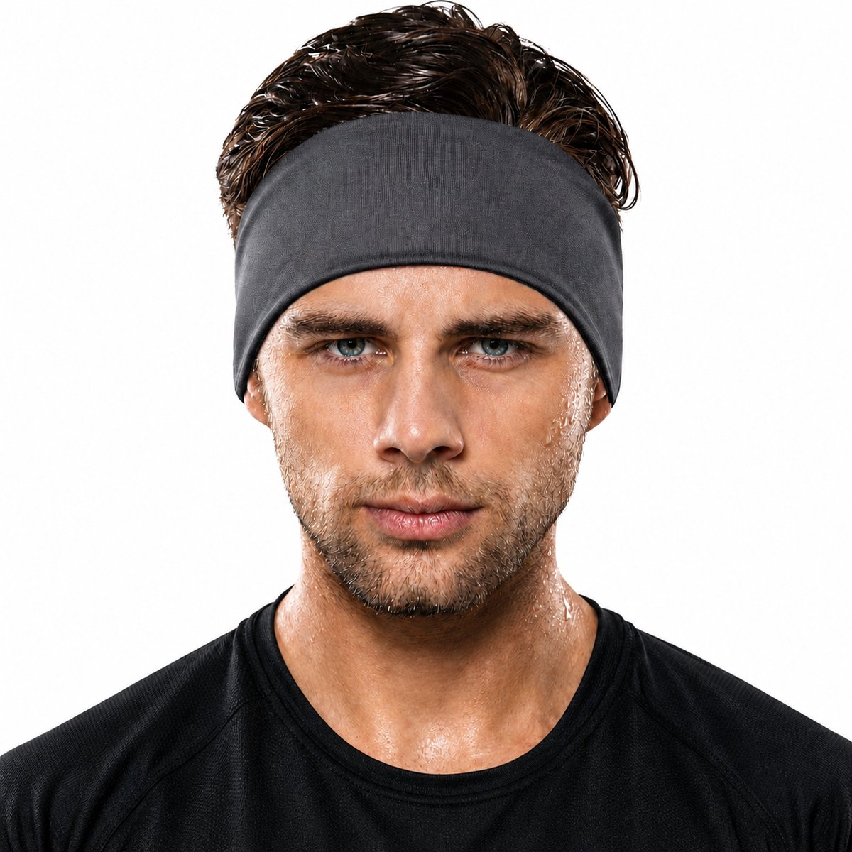 Fit Evolve Sport Hoofdband – Hoofdband Sport – Zweetband Hoofd – Haarband Sport – Hoofdband Lopen – Dames & Heren – Grijs