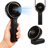 Joyage Handventilator Oplaadbaar - Zwart - 6 standen - Powerbank - Kleine Ventilator usb c - Mini fan Gezichtsventilator - Portable fan Mini ventilator - Nekventilator Halsventilator - Tafelventilator Waaier Handwaaier - Draagbare ventilator bureau
