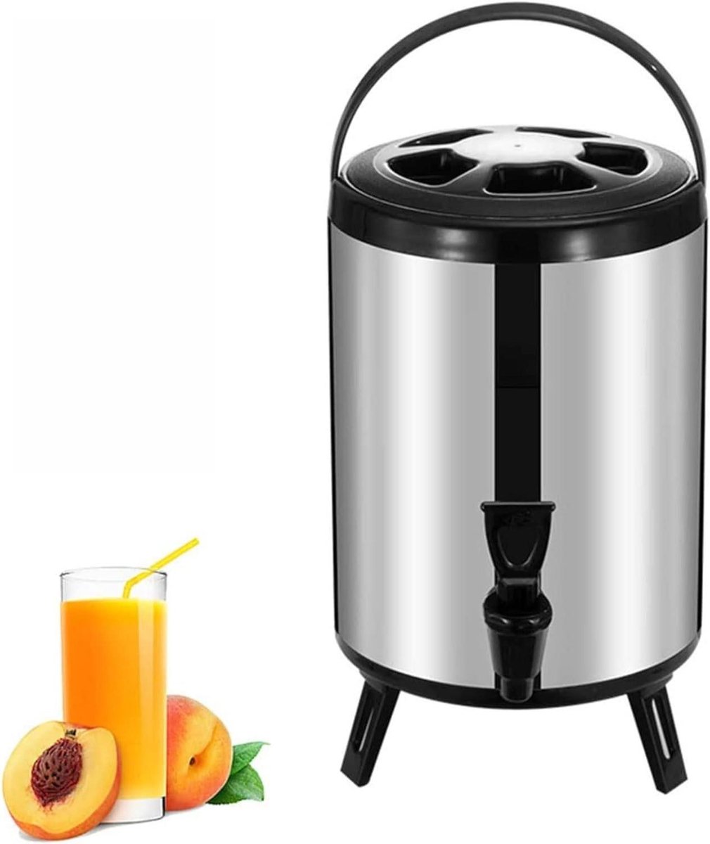 Warmhoudkan met kraan - Drankdispenser - Warme dranken serveren - Dubbelwandige isolatie - 8 Liter - Zwart