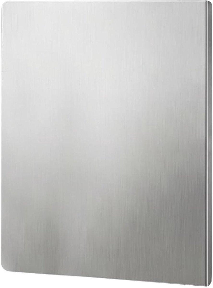 Stalen Hakblok - Snijplank Metaal - Maaltijdbereiding - Antislip Rand - 30x40cm - Zilver