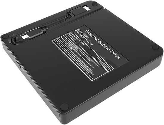 Externe DVD Brander - Optisch Station Schijfstation - Bestanden Branden - Ultradun Ontwerp - 14 mm Dik - Zwart — afbeelding 3