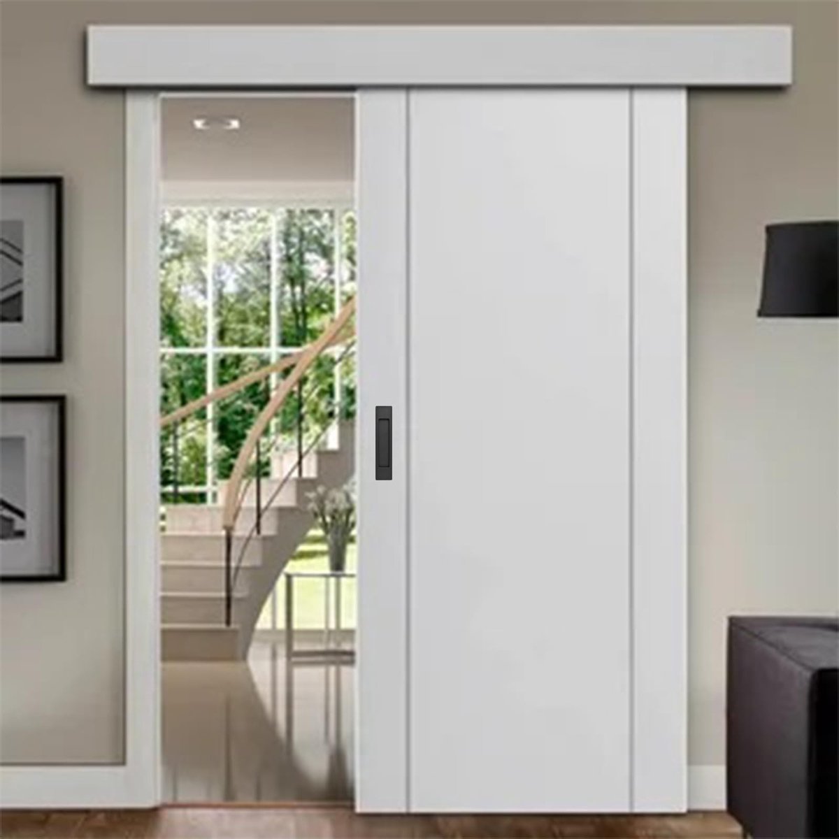 Dailygoody - Solidchoice - Dailygoody - Zelfklevende Schuifdeur Trekken - Aluminium Flush Pull - 2 Stuks Zwart - Modern Design - Praktisch voor Schuifdeuren - Geschikt voor Kast
