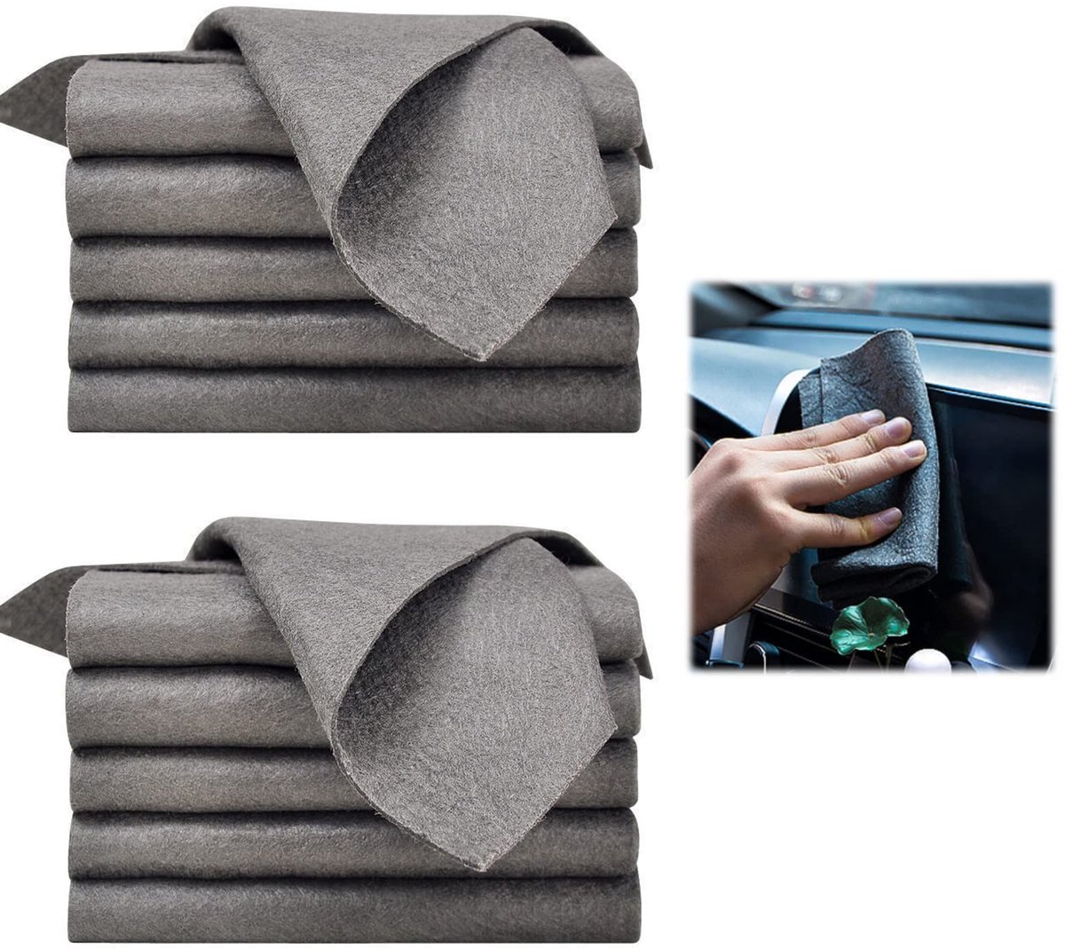 Dailygoody - Verdikte Magische Schoonmakende Doek - Microfiber Doek - Herbruikbaar - 30 x 30 Cm - Voor Huis Keuken Venster Auto - 10 Stuks