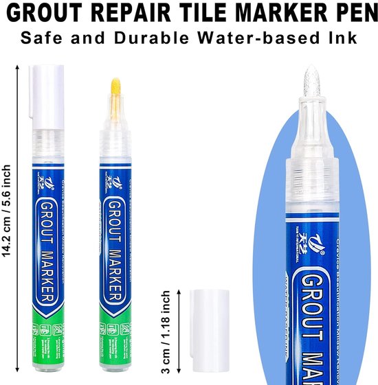 Voegstiften Wit - Voegherstelpen Tegelpen - Voegen Opfrissen - Waterdicht Sneldrogend - 5 Stuks - Wit — afbeelding 4