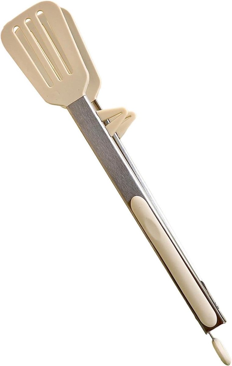 Keukentang - Kooktang Siliconen - Serveren van voedsel - Hittebestendig - 27-34.5cm - Melkwit