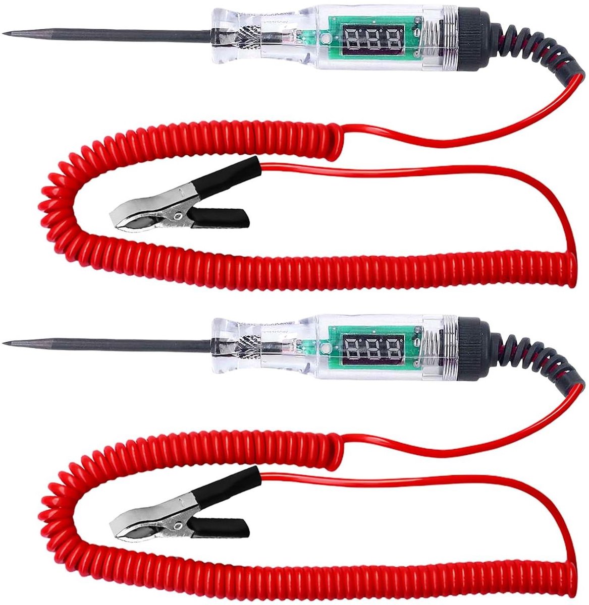 Auto Spanningstester - Circuittester Voltmeter - Auto Elektronica Testen - Digitaal LED Display - 3-120V - Transparant