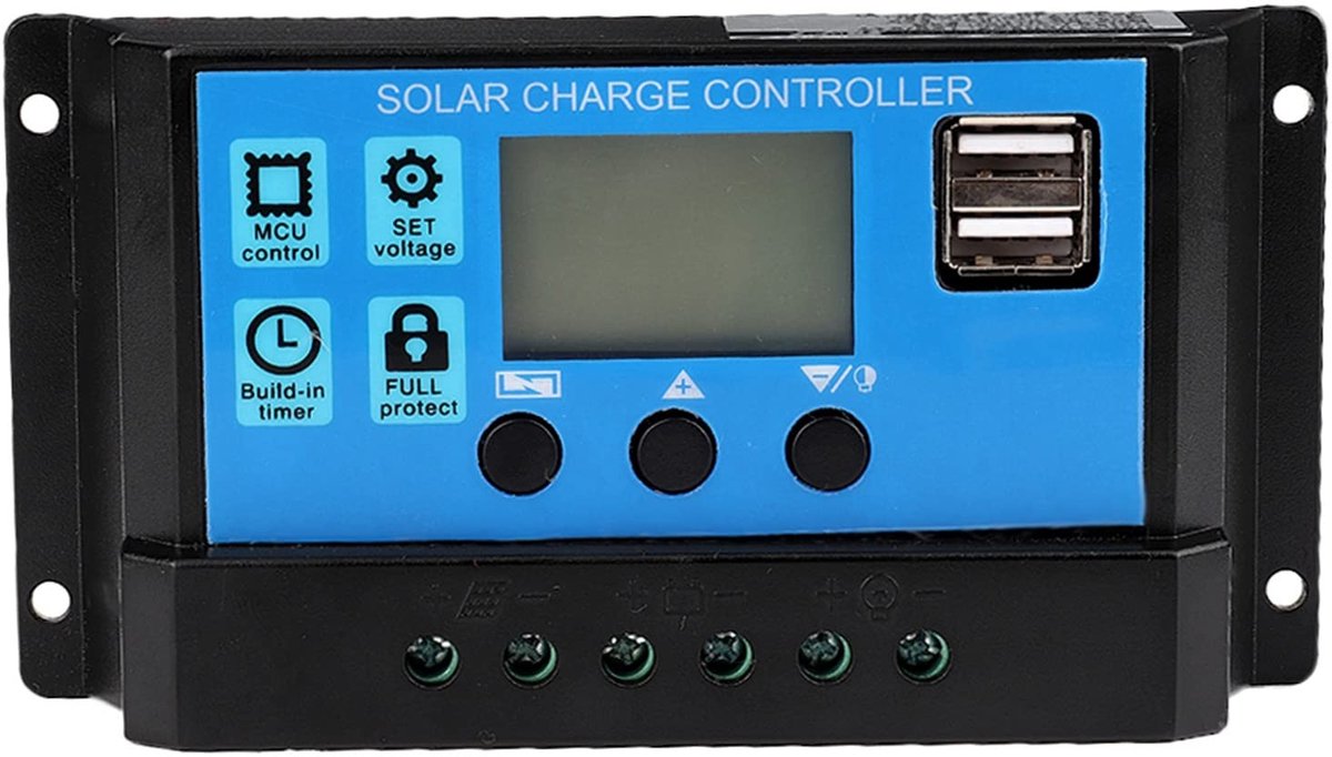 Dailygoody Solar Charge Controller - PWM Regeling - 50A - Energiezuinig - Oplader voor Zonnebatterij - Automatisch - Geschikt voor 12V 24V Systemen