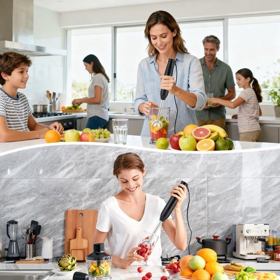 Krachtige 400 W Staafmixer van RVS voor Soepen, Sauzen, Babyvoeding en Salades - Elektrische Pureestick voor de Keuken — afbeelding 5