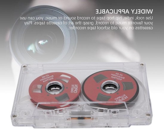 SnelShoppen - Lege Cassetteband, 50 Minuten Normale Bias Reel-to-Reel Geluidsopname Tape, Draagbaar in Transparante Doos met Papier, Muziekopname voor van Snelshoppen — afbeelding 2