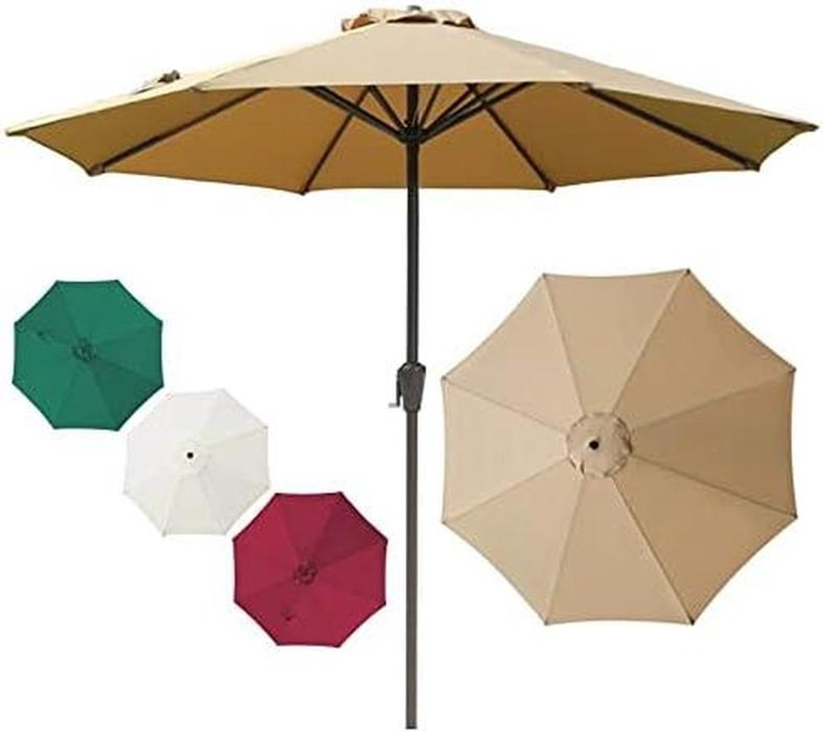 Buitenparasol - Terrasparasol Tuinparasol - Schaduw Creëren - Draaimechanisme Slinger - 2.7 meter - Donkergroen