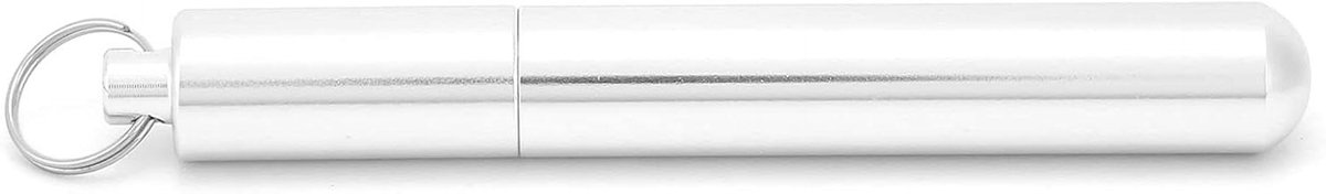 Tandenstokerhouder Aluminium - Houder Tandenstokers - Hygiëne Onderweg - Waterdicht Sleutelhanger - 86 mm - Grijs