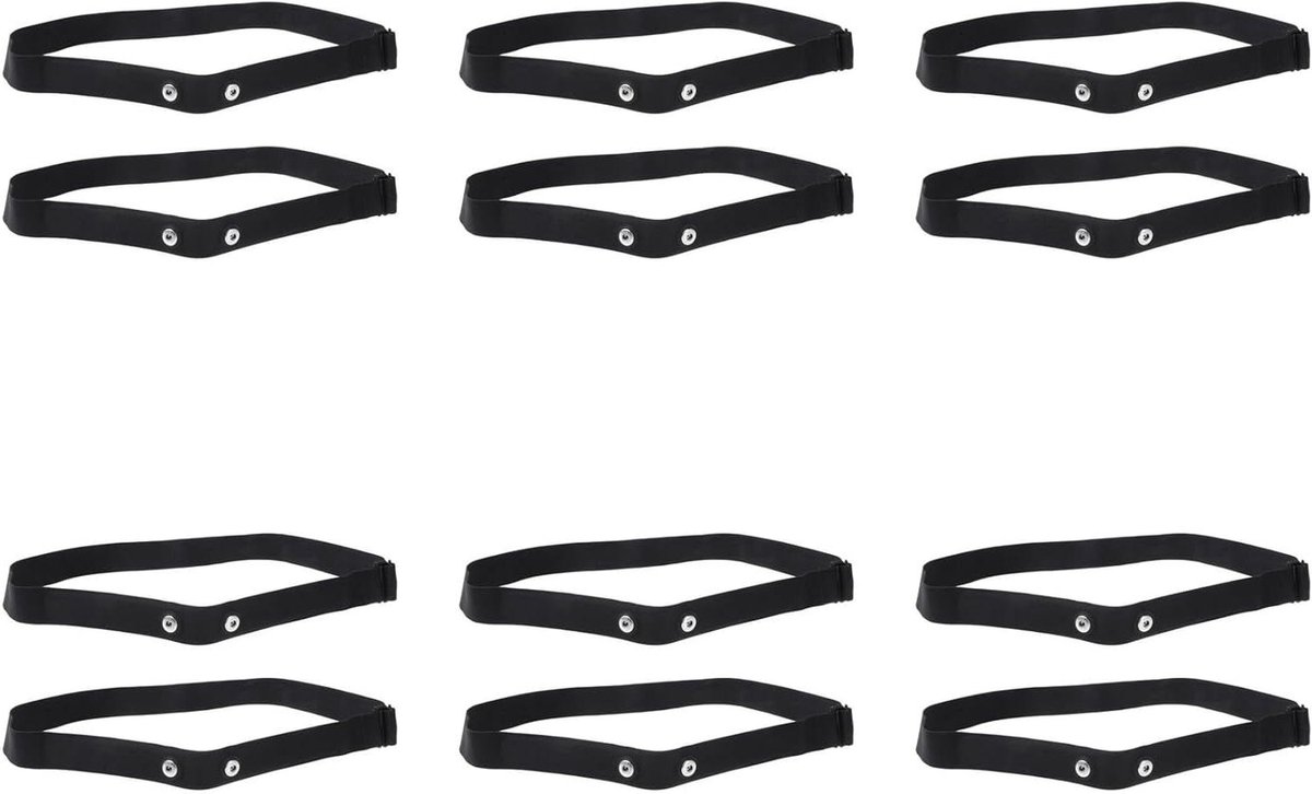 Elastische Hartslag Borstband - Borstband Sensor - Sporten Meten - Zachte Stoffen - 12 Stuks - Zwart