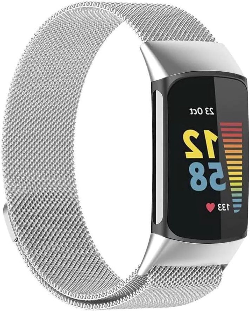 Verstelbare Metaal Band - Sportband Magnetisch - Smartwatch Gebruik - Roestvrij Staal - 16 x 55 x 15 cm - Zilver