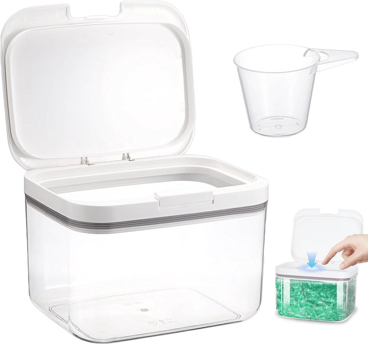 Wasmiddelopberhouder 2,8L - Luchtdichte Opbergdoos voor Waspoeder en Kleding