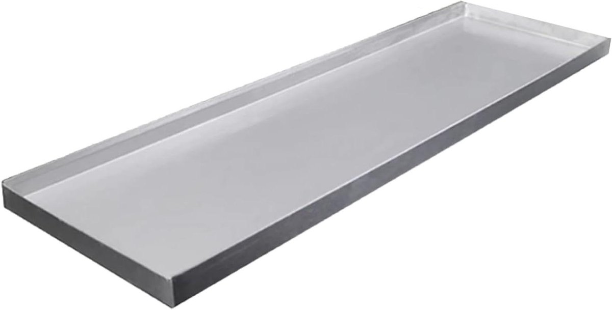 Roestvrijstalen Opvangbak - Lekbak Plantenbak - Bescherming Vloeren - Naadloos Gelast - 51x21x2 cm - Zilver