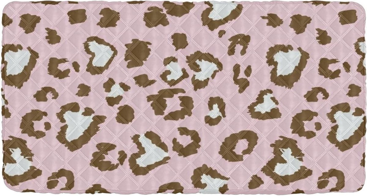 Peuter Laken - Reislaken Ledikant - Reizen en Rusten - Opvouwbaar en Wasbaar - 126 x 63 cm - Perzik Luipaardprint