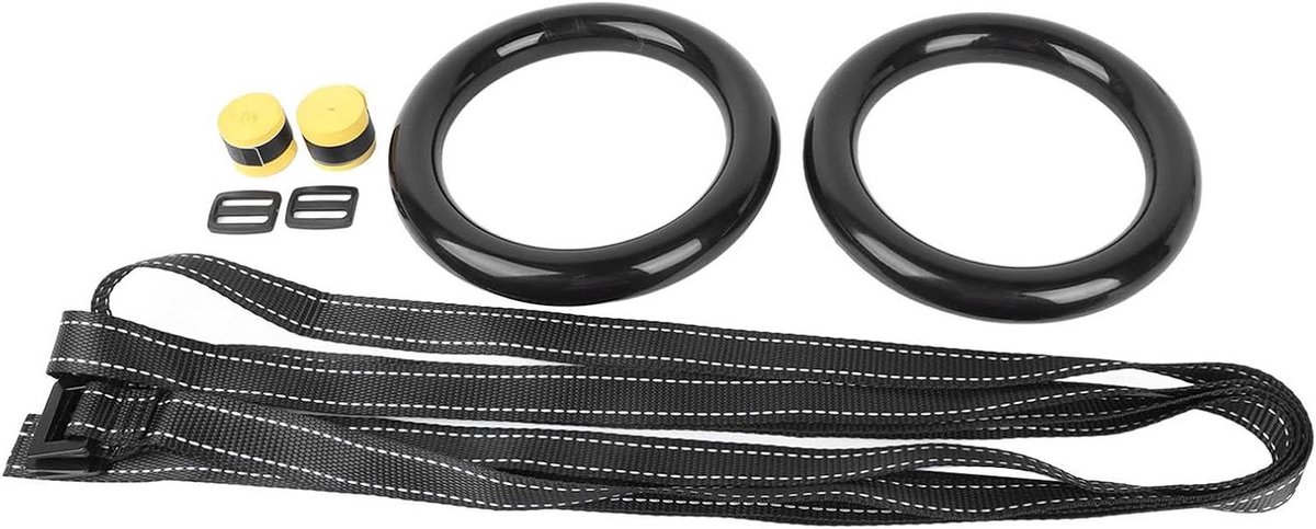 Gym Ringen - Oefening Ringen - Kracht Training - Antislip Comfortabele Grip - 2 stuks - Zwart