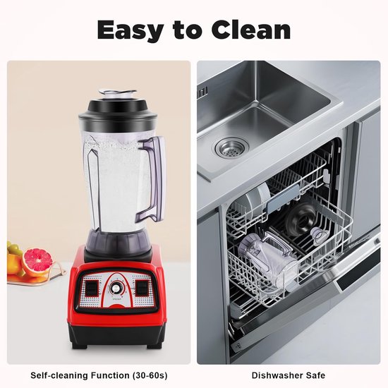 Staande Mixer - Keukenmixer Krachtige Mixer - Thuisgebruik Keuken - 2200W Koperen Motor - 4 Liter - Rood — afbeelding 5