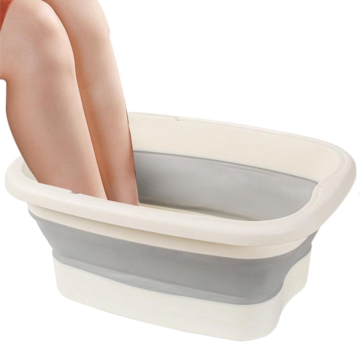 Opvouwbaar Voetenbad - Draagbare Spoelbak - Voetmassage Ontspanning - Met Massagerol - 40 x 32 x 17 cm - Grijs