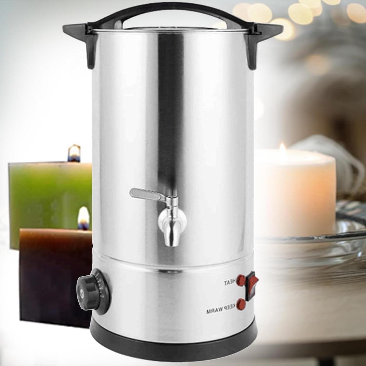 Kaars Wax Melter - Smeltpot Kaarsen - Kaarsen Maken - Snel Smeltend - 35L - Zilver