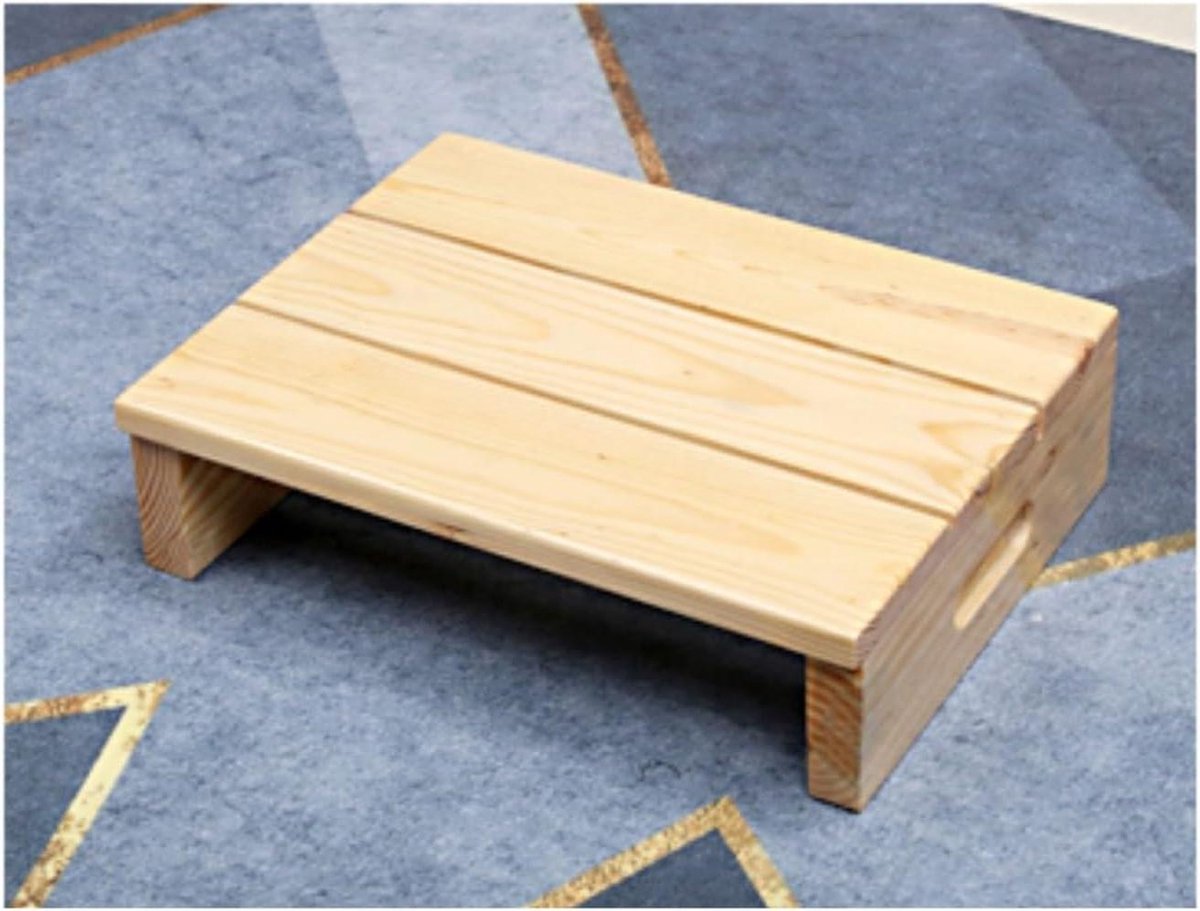 Houten Opstapje - Mobiliteitshulpmiddel Extra Trede - Veilig Bereiken - Massief Hout Constructie - 100x30x15 cm - Licht Hout