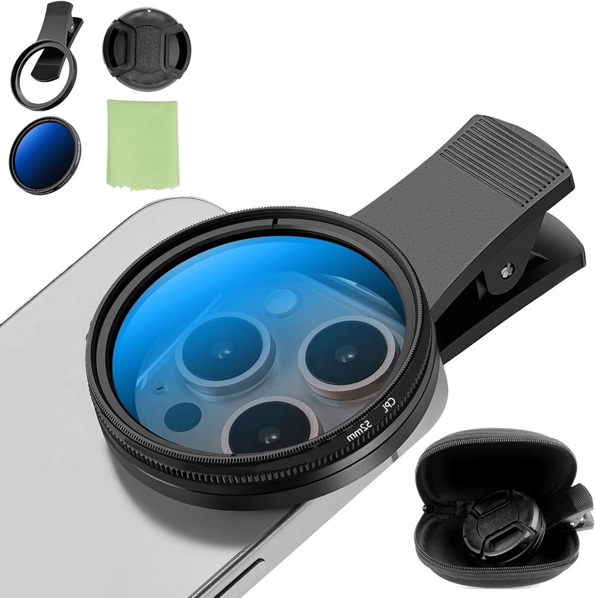 Ultra Dunne 52mm CPL Polaroid Filter met Meerdere Coatings voor Smartphone Fotografie en Videografie