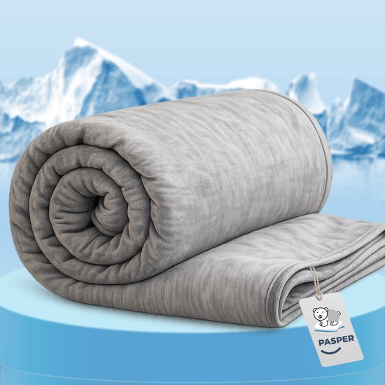 Pasper Koeldeken 200 x 220 cm - verkoelend dekbed - Q-max > 0.43 cooling blanket - dunne zomerdekbed - zelfkoelende deken voor mensen