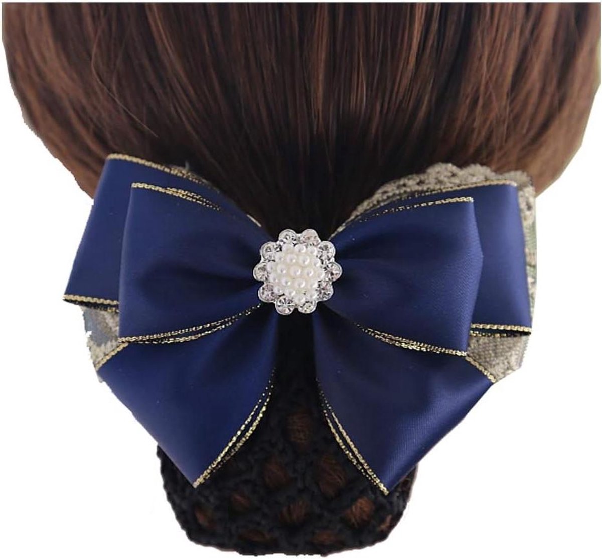 Strik Haarclip - Haarnetje Strik - Netjes Haar - Duurzaam Materiaal - 4.3 Inch - Donkerblauw