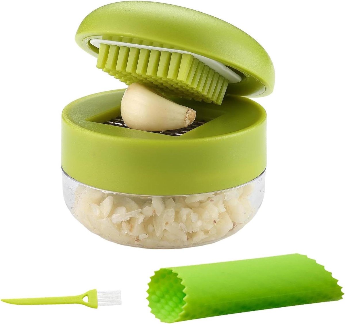 Knoflook Hakker - Keuken Gadget - Snel Ingrediënten - Gladde Binnenwand - 7x6 cm - Groen