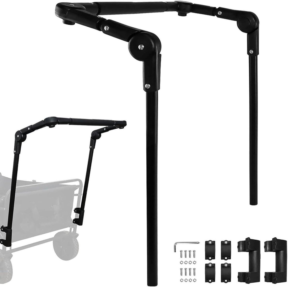 Trolley Handvat - Duwgreep Trolley - Karren Verplaatsen - 180° Verstelbaar - 44 x 37 cm - Zwart