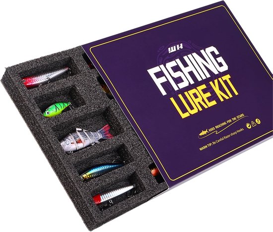 15 Stks Kerst Vissen Lokken Box Set Uittrekbaar Ontwerp EVA Gevoerd Hard Lokken Vib Crankbait Multi Jointed Kunstaas voor Bass Forel Baars — afbeelding 3