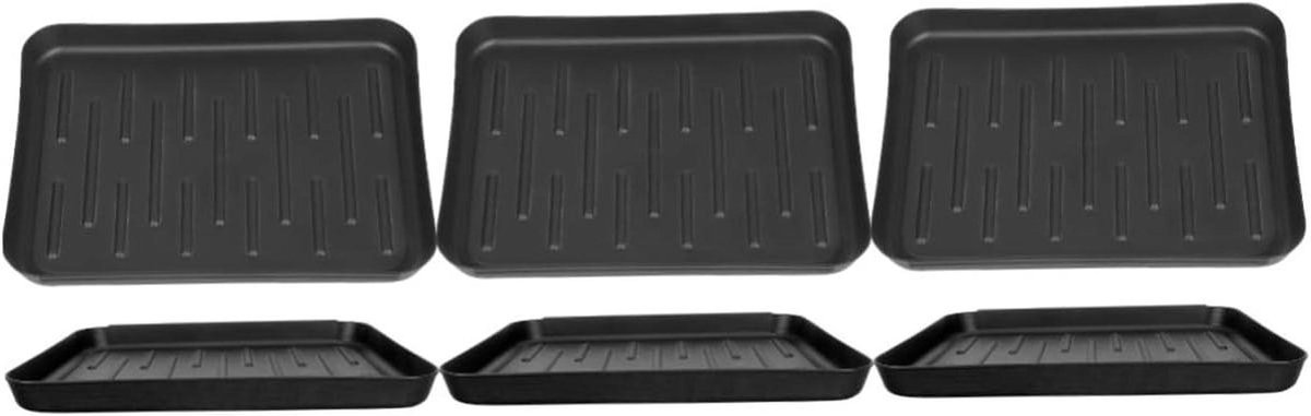 Laarzenbakken - Schoenbakken - Modder buiten houden - Set van 3 stuks - Medium - Zwart