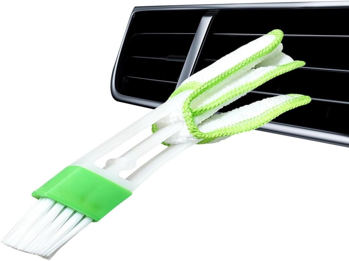 Auto Vent Borstel - Stofdoek Interieur - Auto Reinigen - Elastisch Dubbele Kop - 14 x 3 x 2 cm