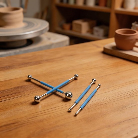 Vloernaad Gereedschap - Voegballen Set - Tegelwerk Afwerken - Dubbele Bal Ontwerp - 4 Stuks - Blauw Zilver — afbeelding 5