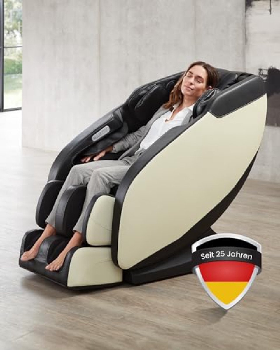 Welcon Prestige II massagestoel - zwart wit - zero gravity - verwarmingsfunctie