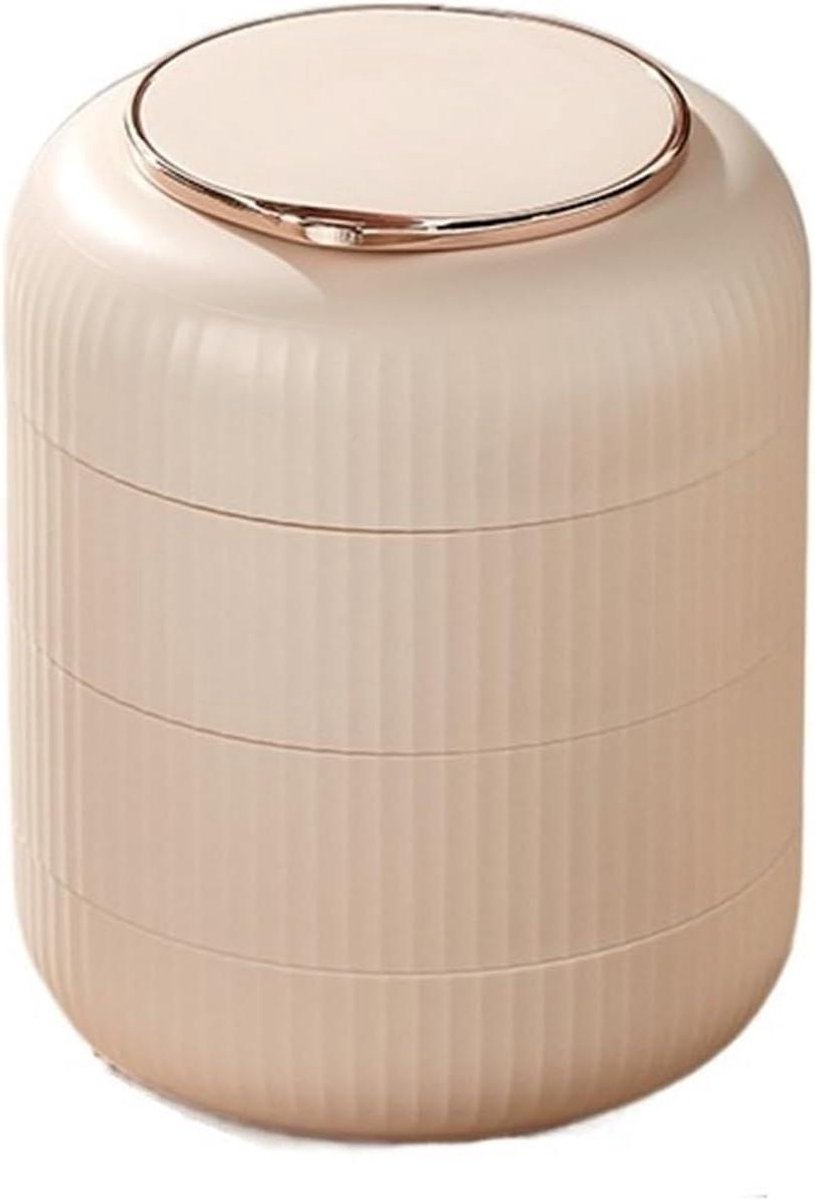 Juwelendoos Organizer - Sieraden Opberger - Sieraden Opbergen - 360 Graden Draaibaar - 11x11x14cm - Roze