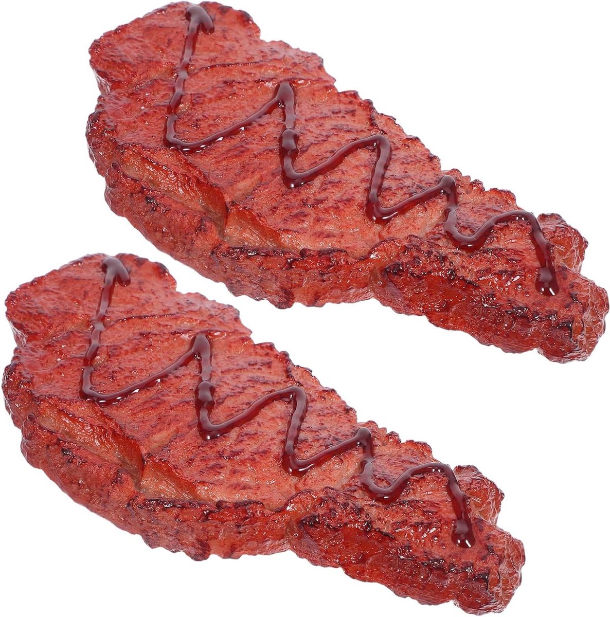 Kunstmatige Steak - Nep Vlees - Fotografie Requisiet - Levensecht Ontwerp - 14.5 x 7 cm - Bruin