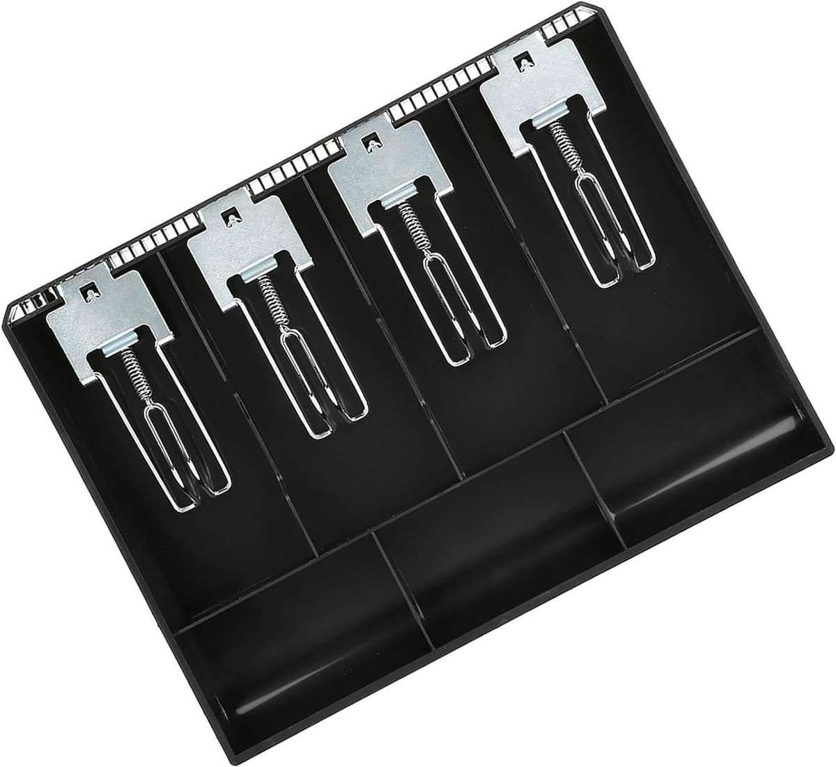 Kassalade Inzetbak - Geldlade Organizer - Winkel Beheer - 4 Compartimenten - 32 cm Breed - Zwart