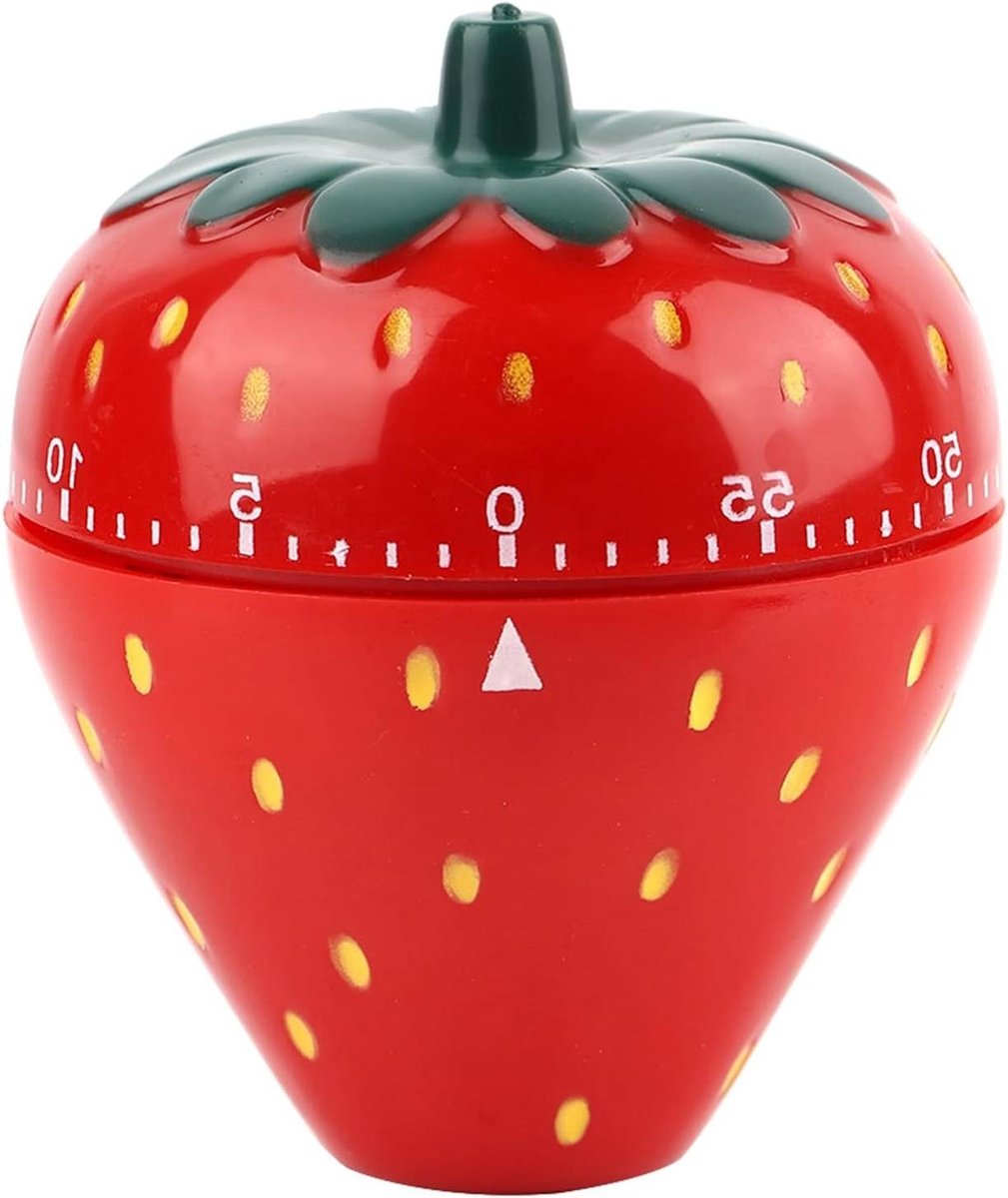 Kookwekker Aardbei - Mechanische Timer - Koken en Bakken - Vrolijk Design - 60 Minuten - Rood