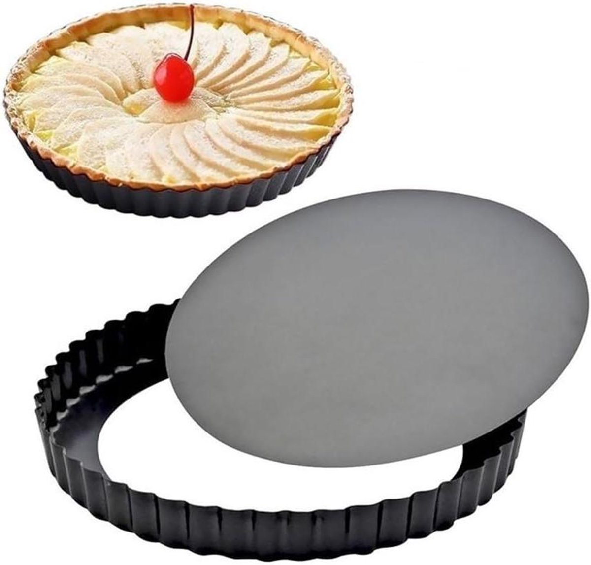 Non-stick Bakvorm - Losse bodem - Taart bakken - Makkelijk schoon - 26 cm - Zwart