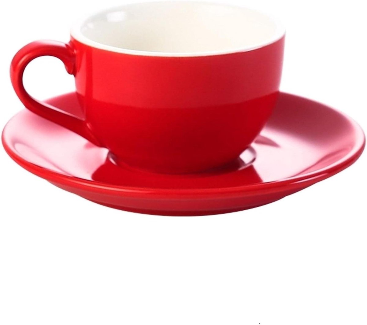Koffiekop Schotel - Cappuccino Bekers - Genieten van Koffie - Modern Design - 150 ml - Helder