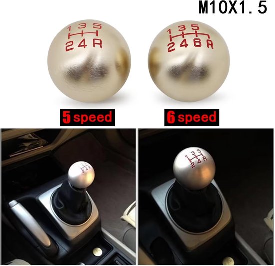 Schakel Pookknop - Versnellingspook Aluminium - Soepeler Rijden - Comfortabele Grip - M10x1.5 Draad - Titanium — afbeelding 2