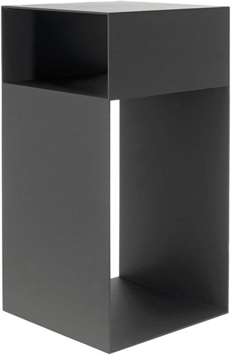 Bijzettafel Vierkant - Smal tafeltje - Decoratie Plaatsen - Metaal Constructie - Niet Gespecificeerd - Zwart