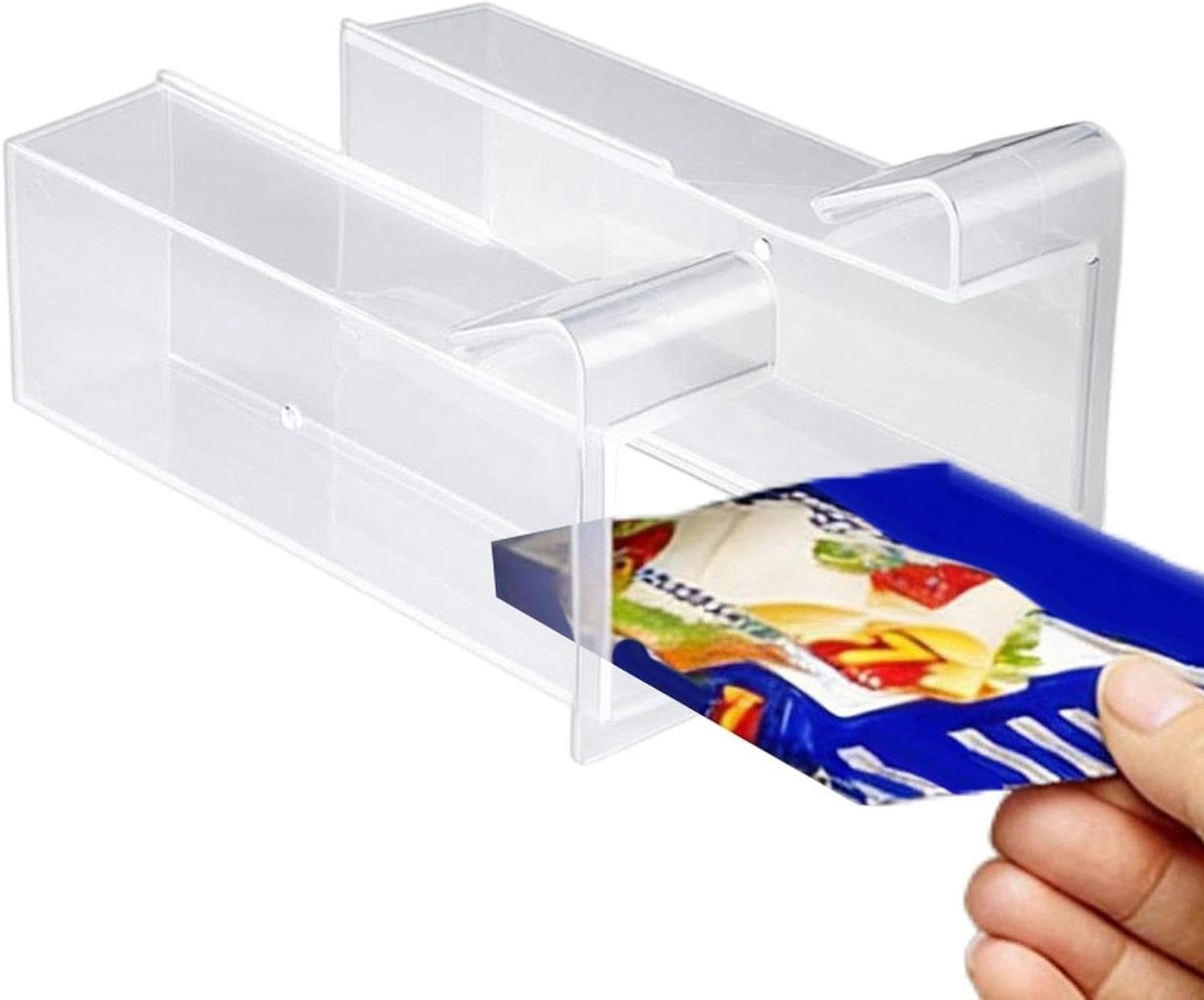 Koelkast Lade - Opbergbakje - Keuken Organiseren - Onder Plank Montage - 15x10x10 cm - Wit