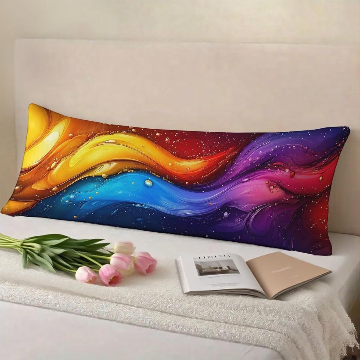 Body Pillow Cover - Lange Kussenhoes - Extra Comfort - Zacht Velvet Materiaal - 50x150cm - Oranje