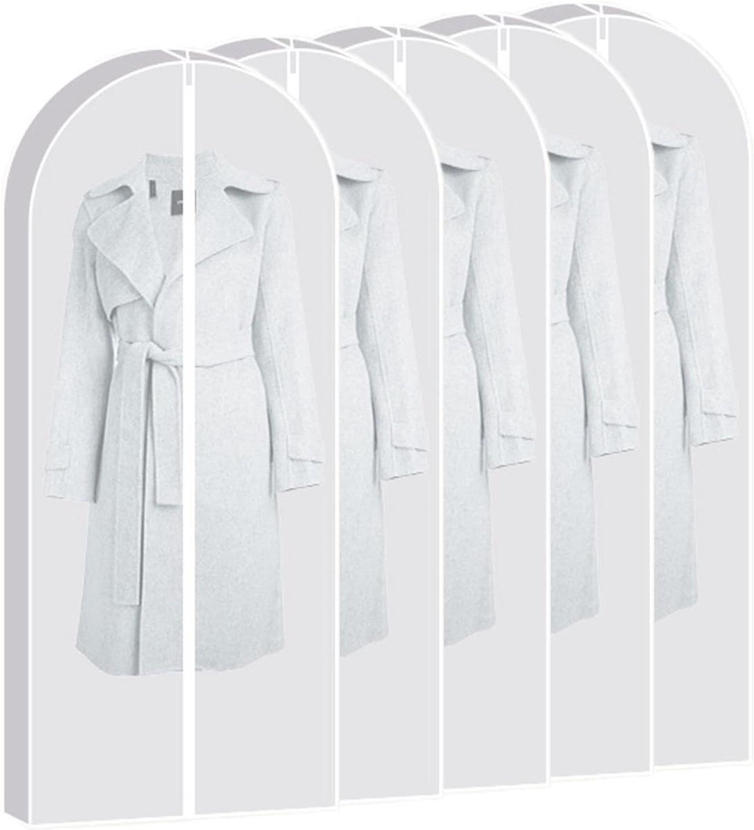 Kledinghoezen Set - Beschermhoezen Kleding - Opbergen Kasten - Waterafstotend Materiaal - 5 Stuks 130cm - Wit