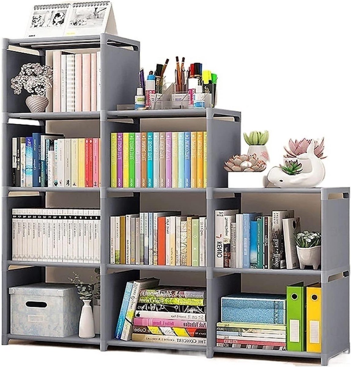 Boekenkast Kinderen - Opbergrek Huisdecoratie - Boeken Opslag - DIY Montage - Multi-laags